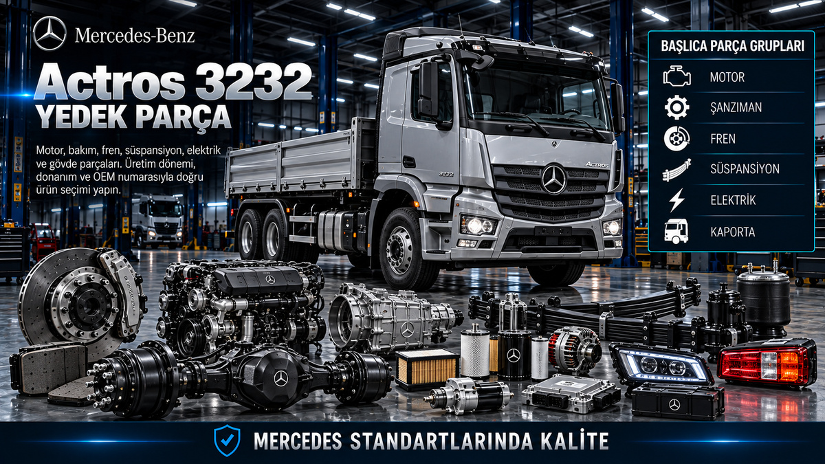 Mercedes Actros 3232 Yedek Parça: araç ve ilgili motor, fren, süspansiyon, elektrik ve gövde parçaları