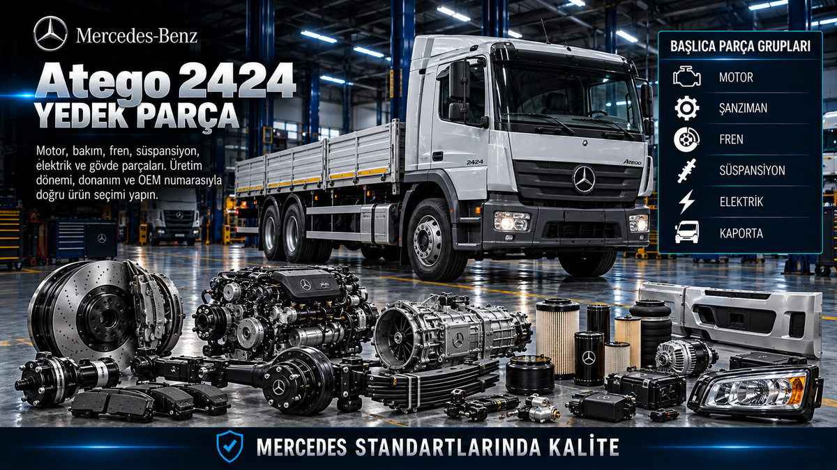 Mercedes Atego 2424 Yedek Parça: araç ve ilgili motor, fren, süspansiyon, elektrik ve gövde parçaları