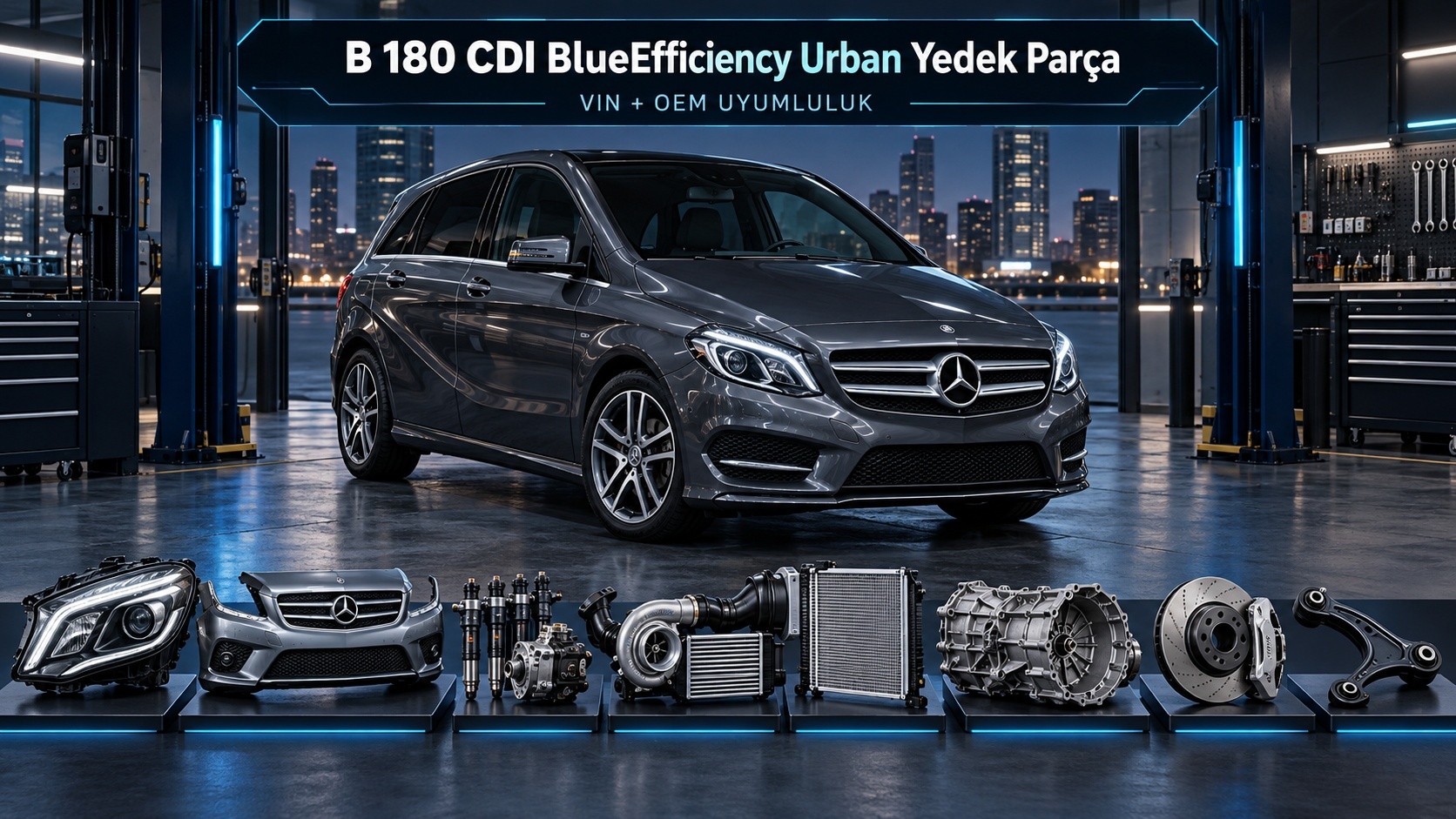 Mercedes B 180 CDI BlueEfficiency Urban aracı ve motor, fren ile elektrik parçaları