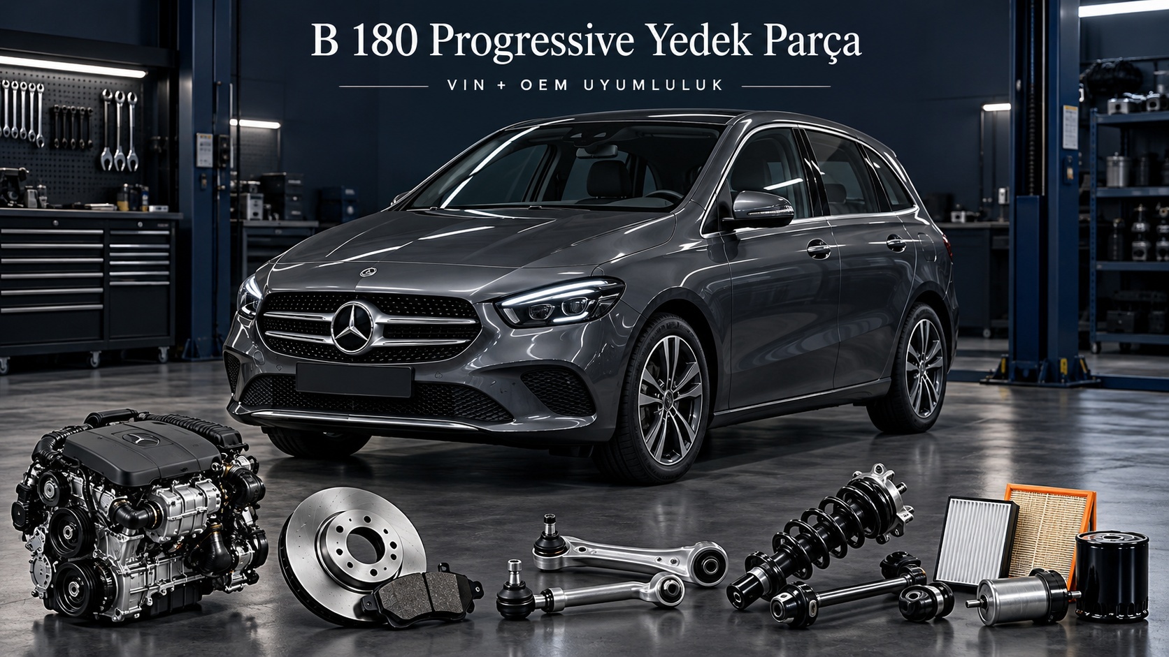 Mercedes B 180 Progressive aracı ve bakım, fren ile gövde parçalarını gösteren kategori görseli