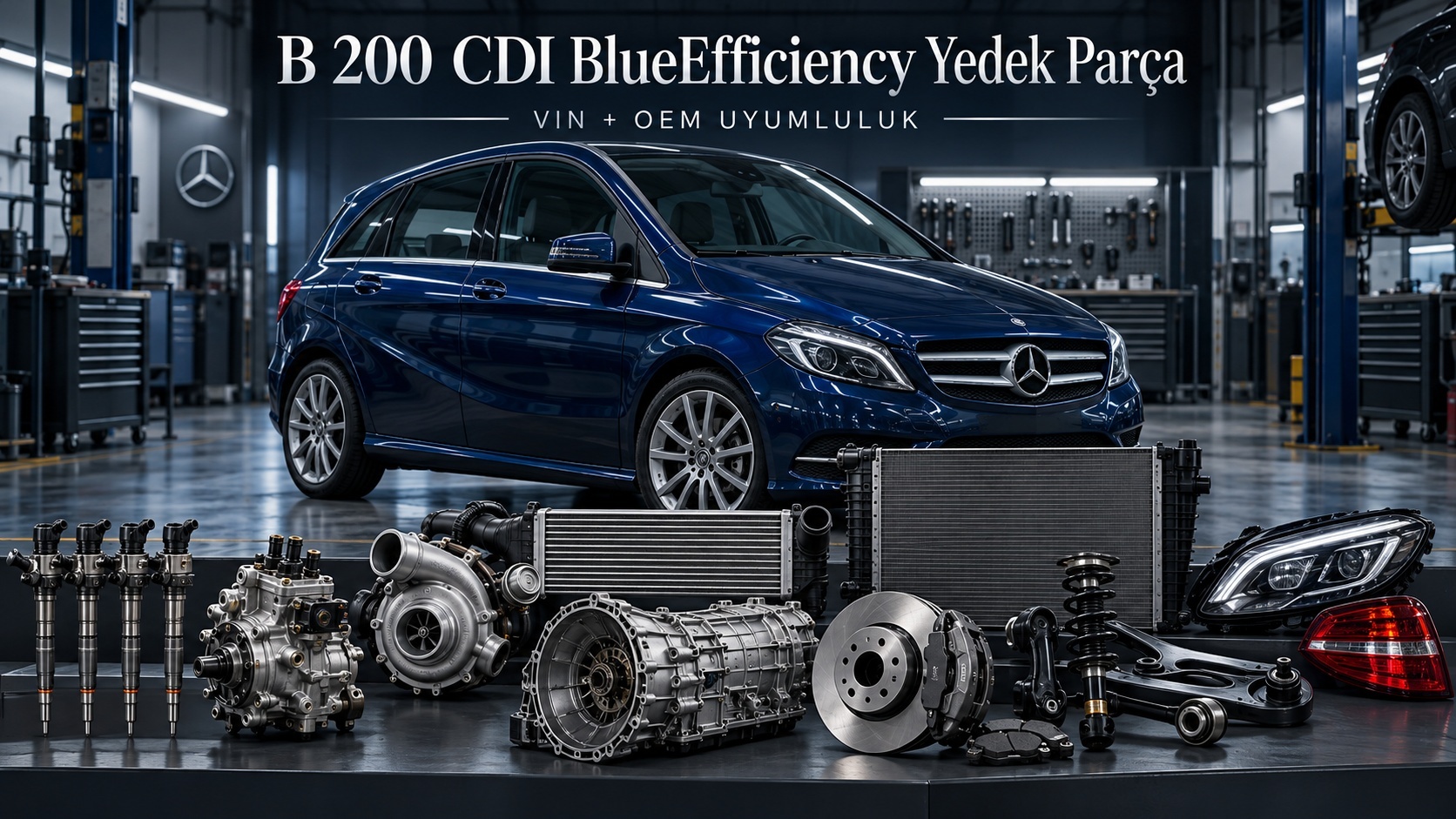 Mercedes B 200 CDI BlueEfficiency dizel aracı ve motor, turbo, bakım parçaları