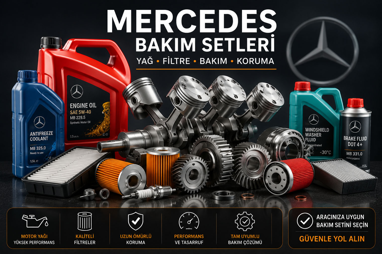 Mercedes bakım setleri yağ ve filtre seti çeşitleri
