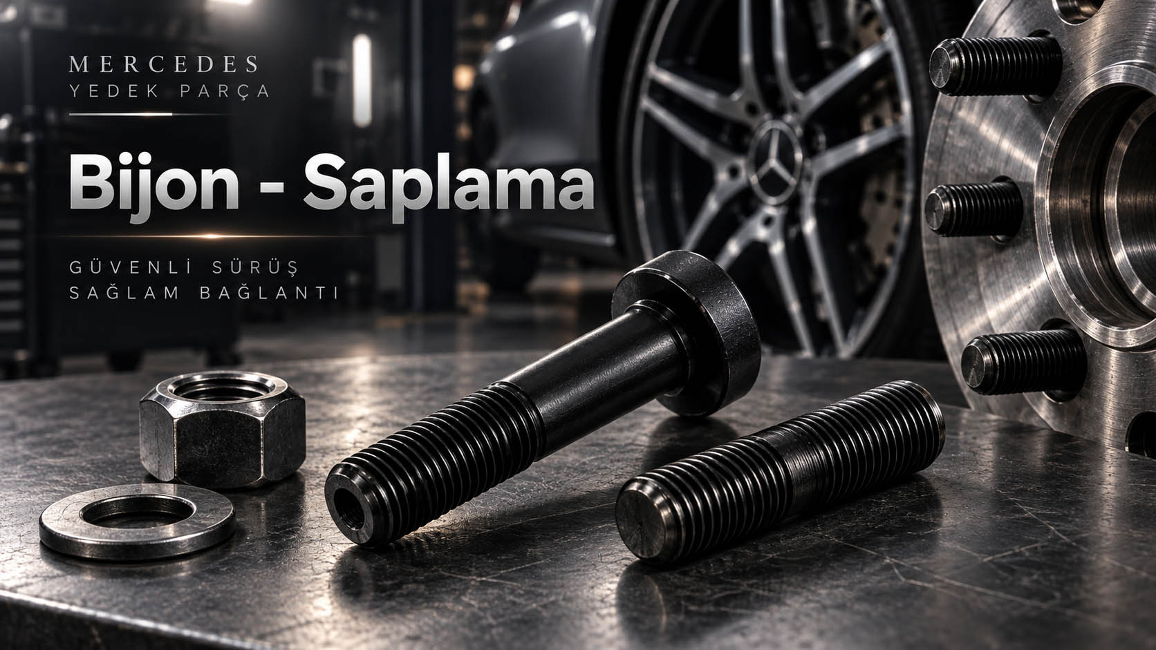 Mercedes bijon ve saplama, wheel bolt, wheel stud ve jant bağlantı parçaları