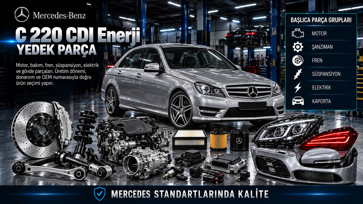 Mercedes C 220 CDI Enerji Yedek Parça: araç ve ilgili motor, fren, süspansiyon, elektrik ve gövde parçaları