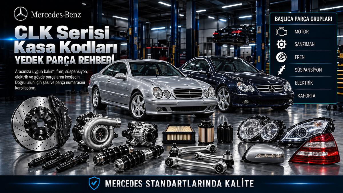 Mercedes CLK C208 ve C209 coupé araçlar, motor, fren, süspansiyon ve gövde parçaları