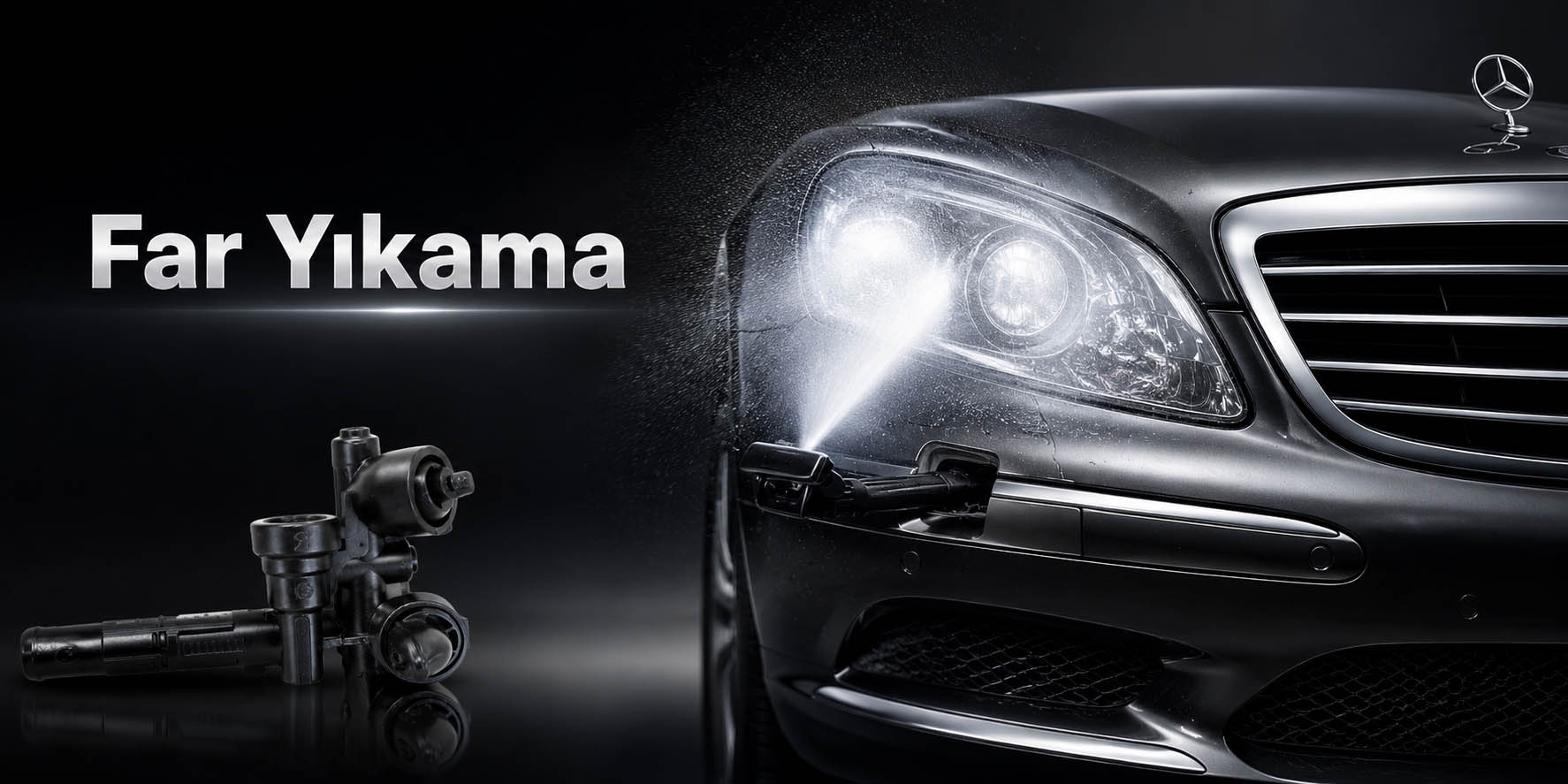 Mercedes far yıkama sistemi, far yıkama fıskiyesi, nozulu ve kapağı çeşitleri