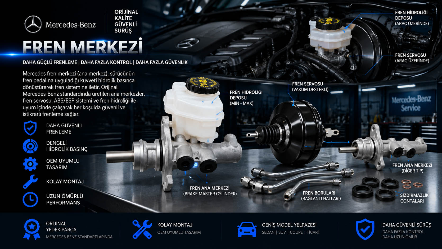 Mercedes Fren Merkezi Mercedes fren merkezi, fren ana merkezi ve brake master cylinder çeşitleri