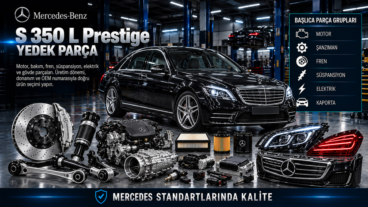 Mercedes S 350 L Prestige Yedek Parça: araç ve ilgili motor, fren, süspansiyon, elektrik ve gövde parçaları