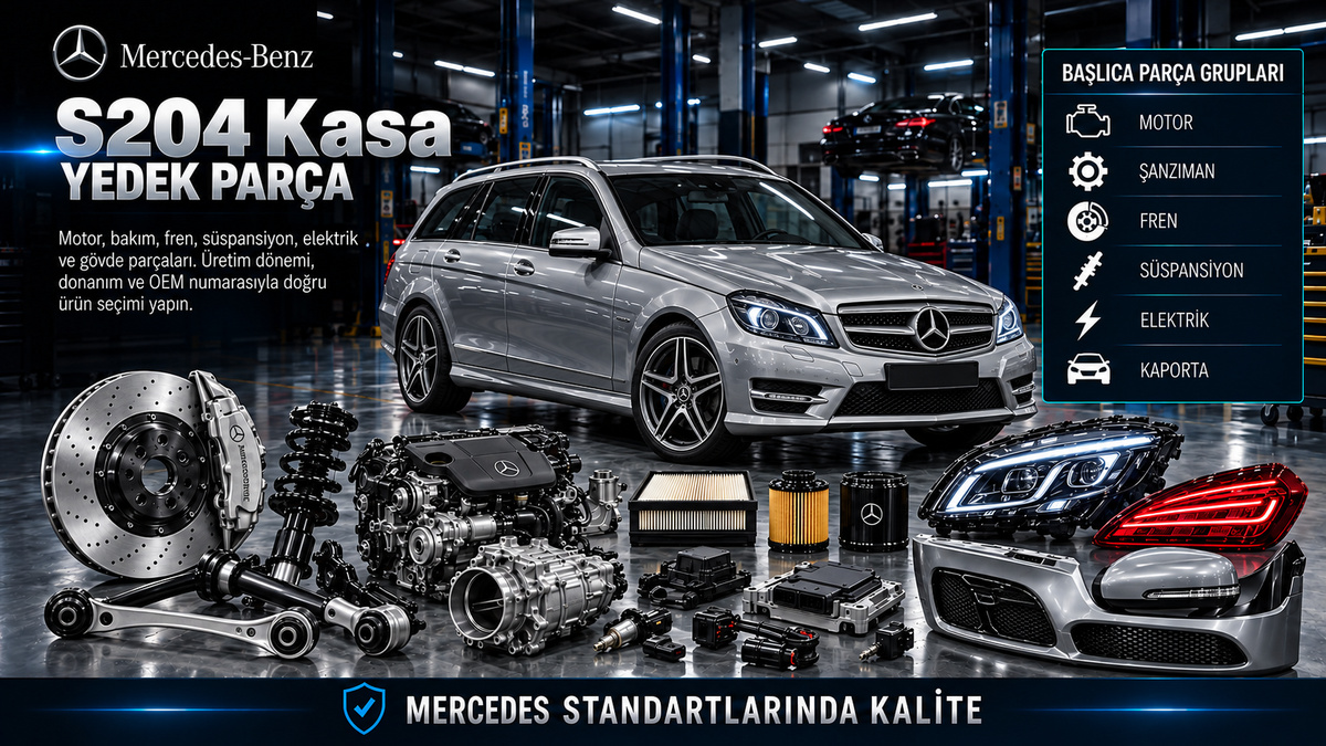 Mercedes S204 Kasa Yedek Parça: araç ve ilgili motor, fren, süspansiyon, elektrik ve gövde parçaları