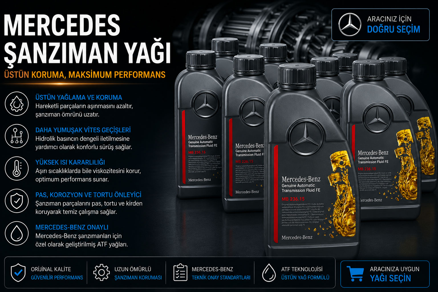 Mercedes otomatik şanzıman yağı ve ATF yağı çeşitleri