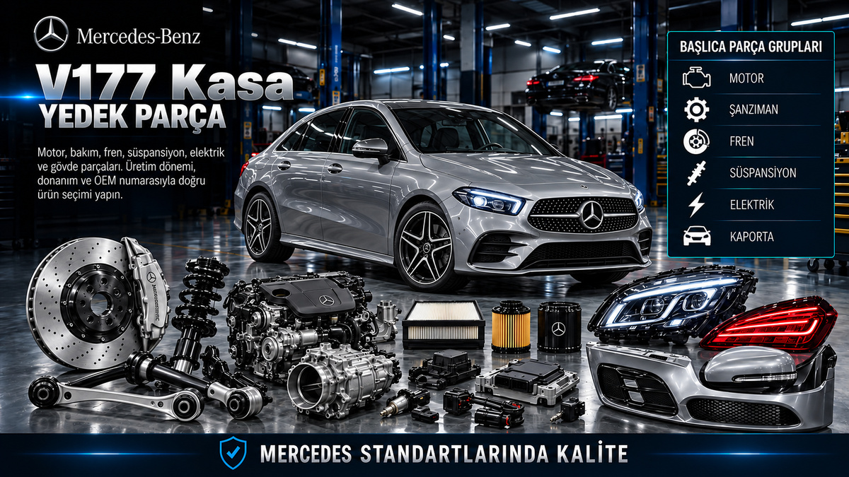 Mercedes V177 Kasa Yedek Parça: araç ve ilgili motor, fren, süspansiyon, elektrik ve gövde parçaları