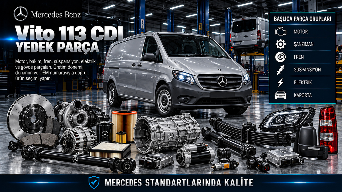 Mercedes Vito 113 CDI Yedek Parça: araç ve ilgili motor, fren, süspansiyon, elektrik ve gövde parçaları