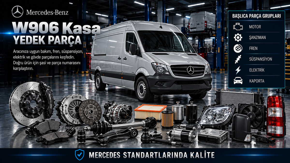 Mercedes Sprinter W906 panelvan, motor, yakıt, debriyaj, fren, yaprak yay ve gövde parçaları
